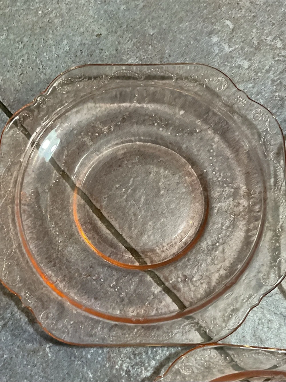 Pink Depression Glass Dinner Plates - Set of 3